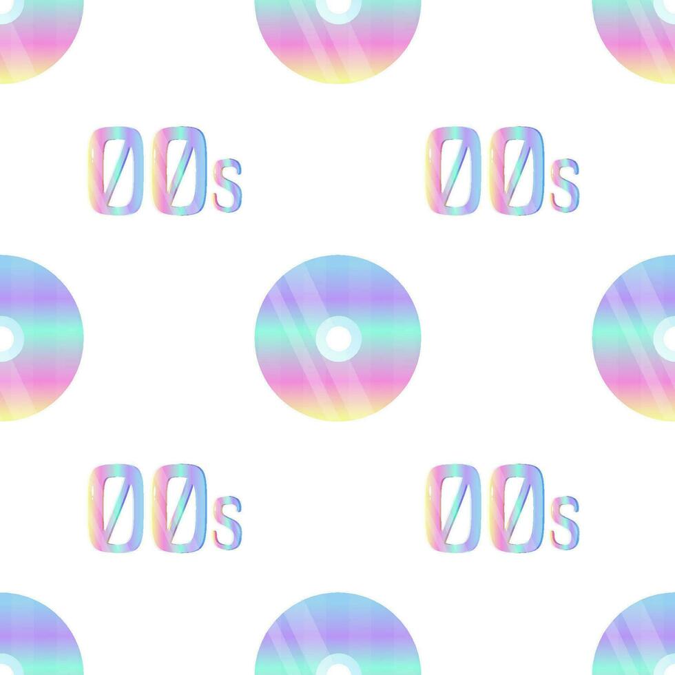 Seamless pattern 00s y2k disk cd dvd vector
