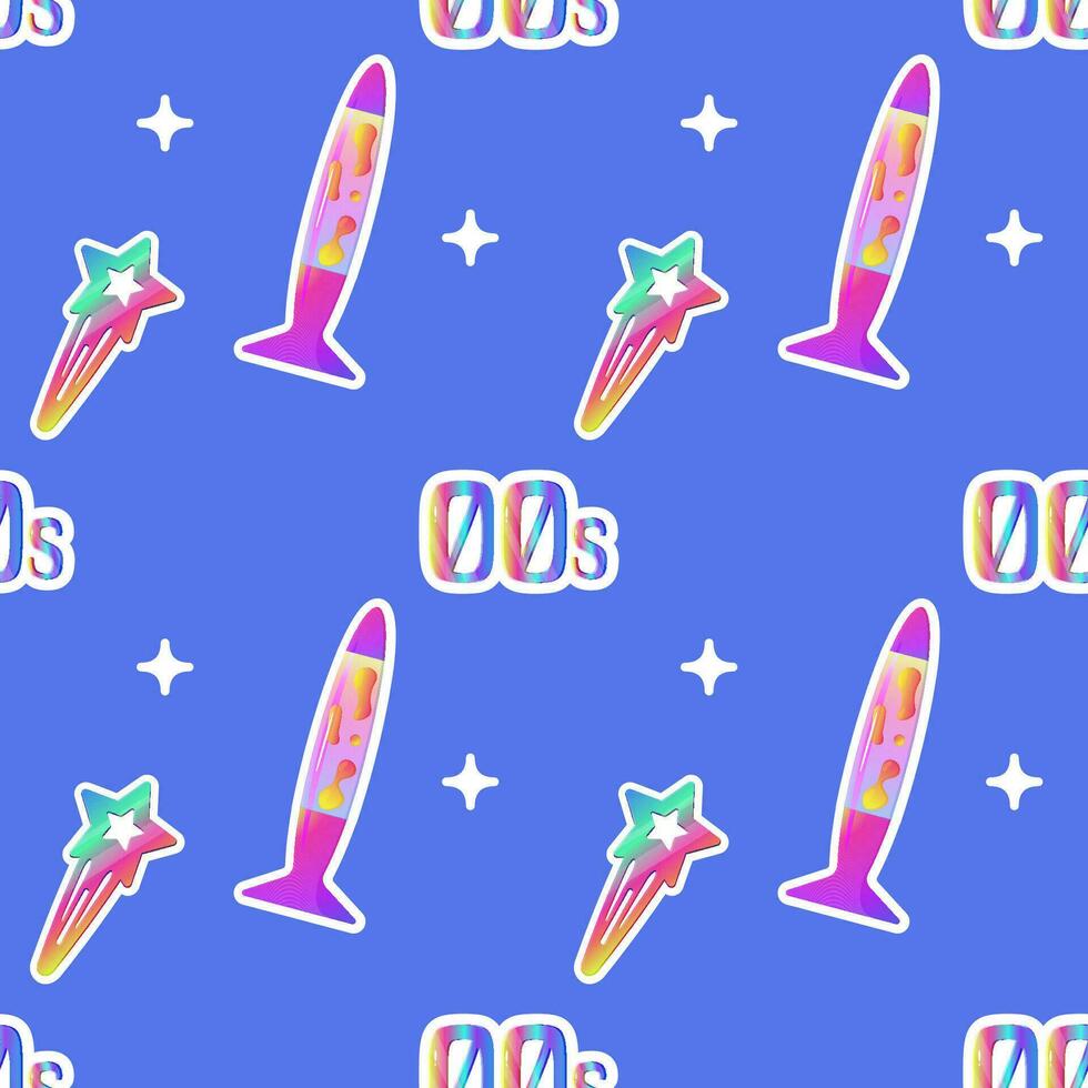 00s, y2k seamless pattern, hairpin, lava lamp hippie vector