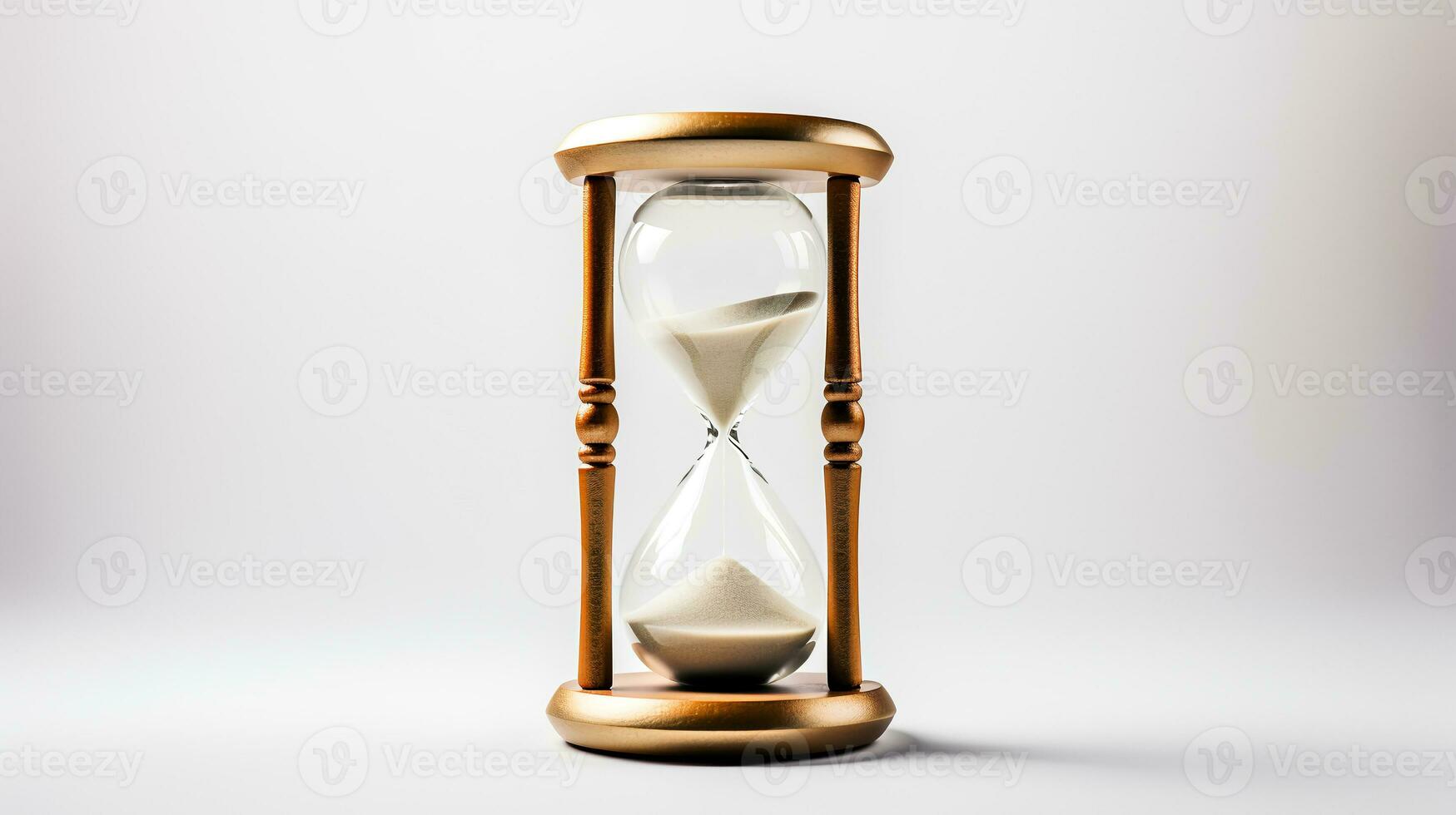foto de minimalis reloj de arena aislado en blanco antecedentes