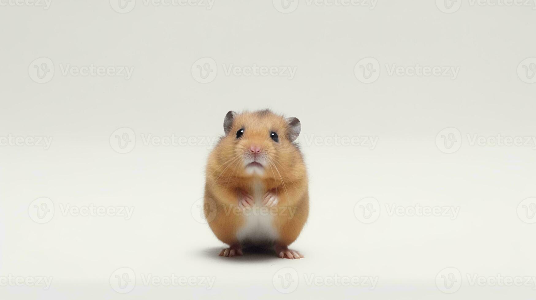 Photo of a dwarf hamster on white background. Generative AI