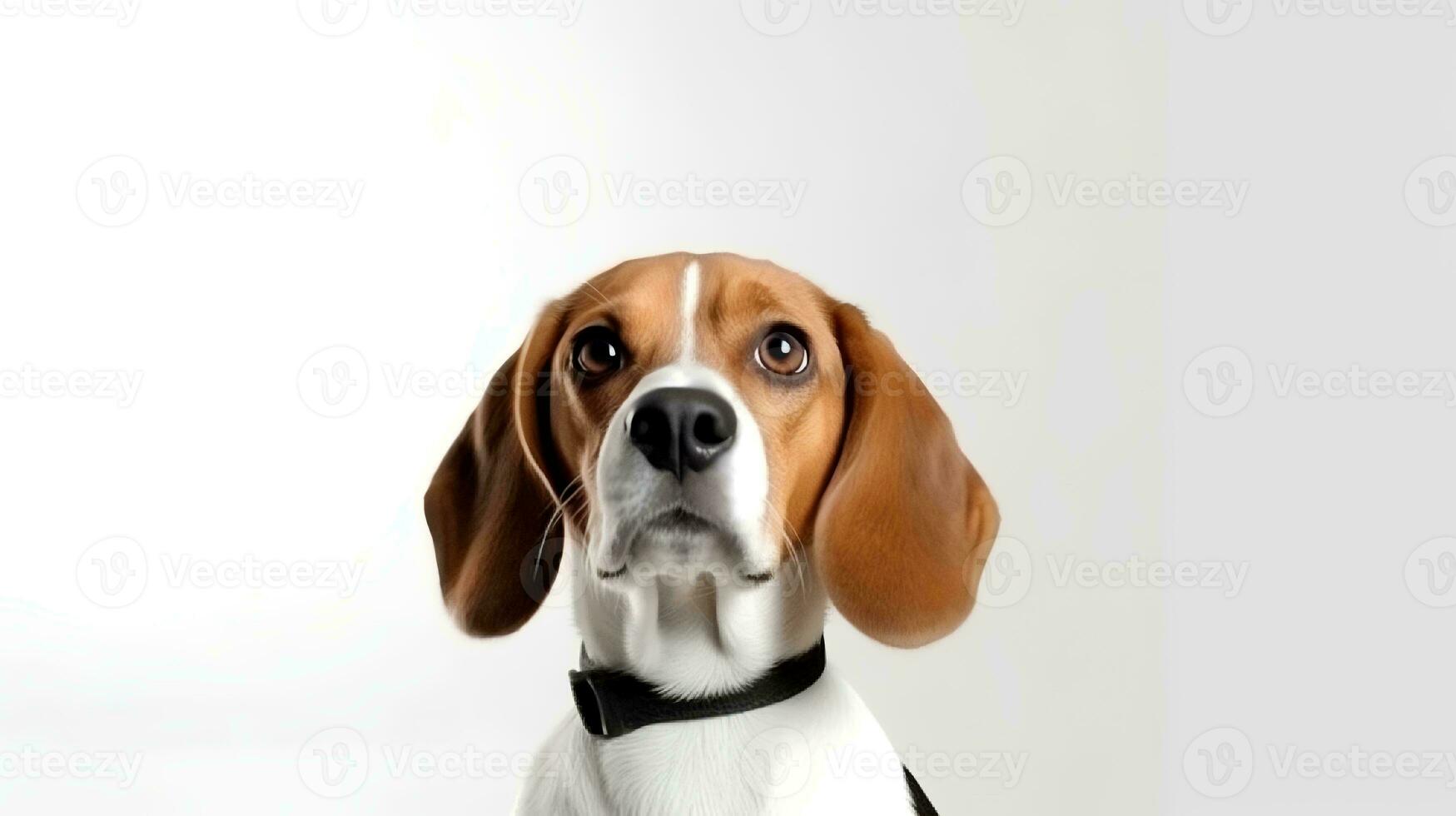 foto de un beagle en blanco antecedentes. generativo ai