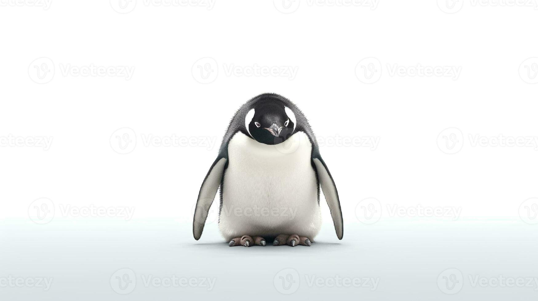 Photo of a Penguin on white background. Generative AI