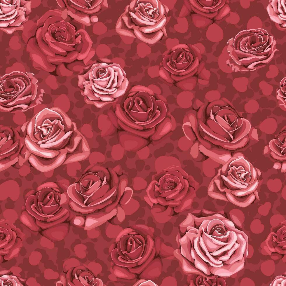 seamless romantic rose wallpaper pattern - boho style vector