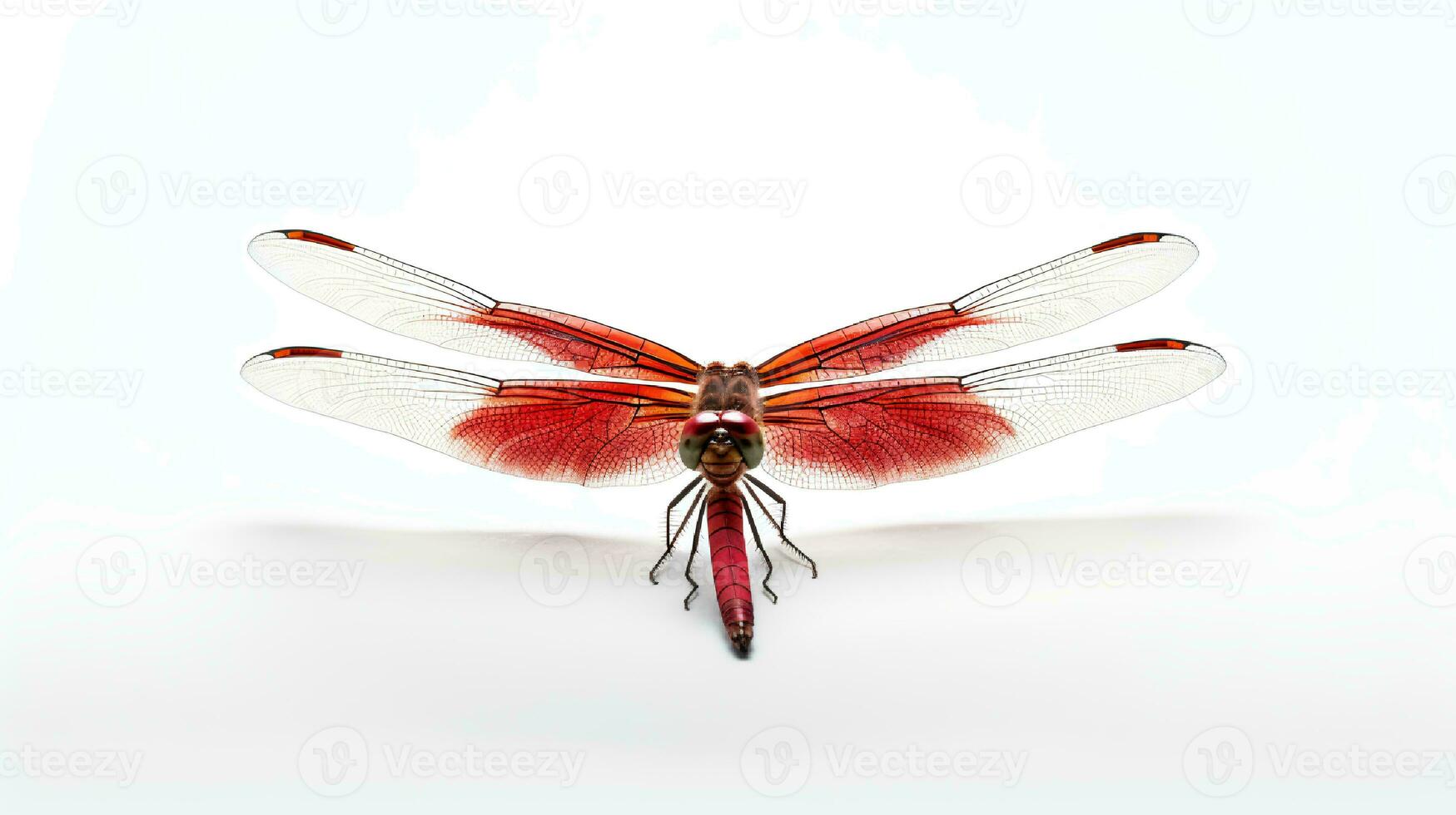 foto de un libélula en blanco antecedentes. generativo ai