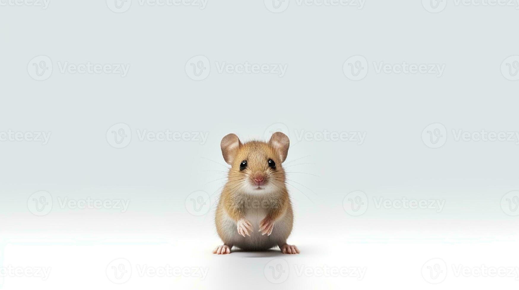 foto de un linda pequeño mascota en blanco antecedentes. generativo ai