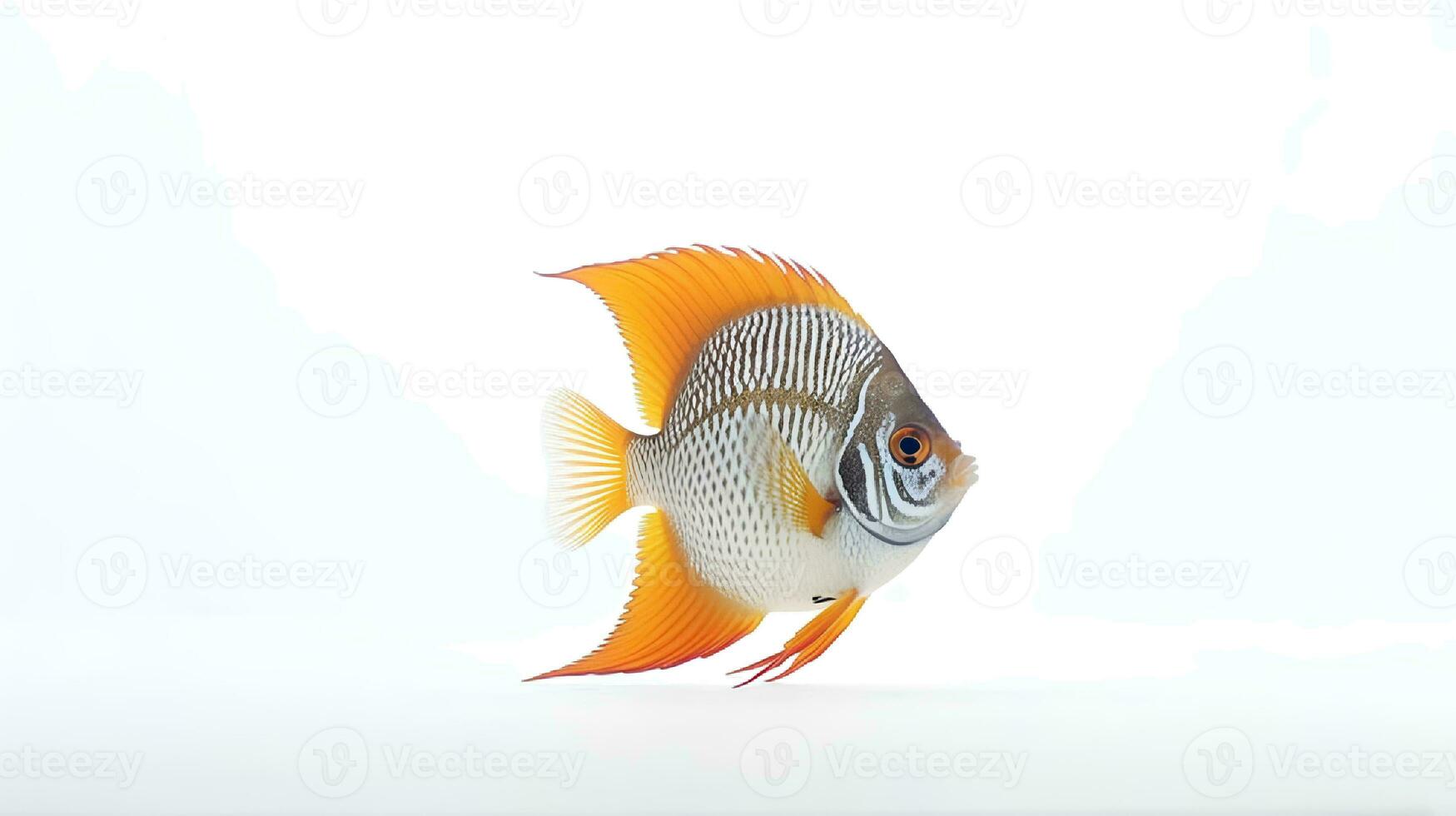 Photo of a angelfish on white background. Generative AI