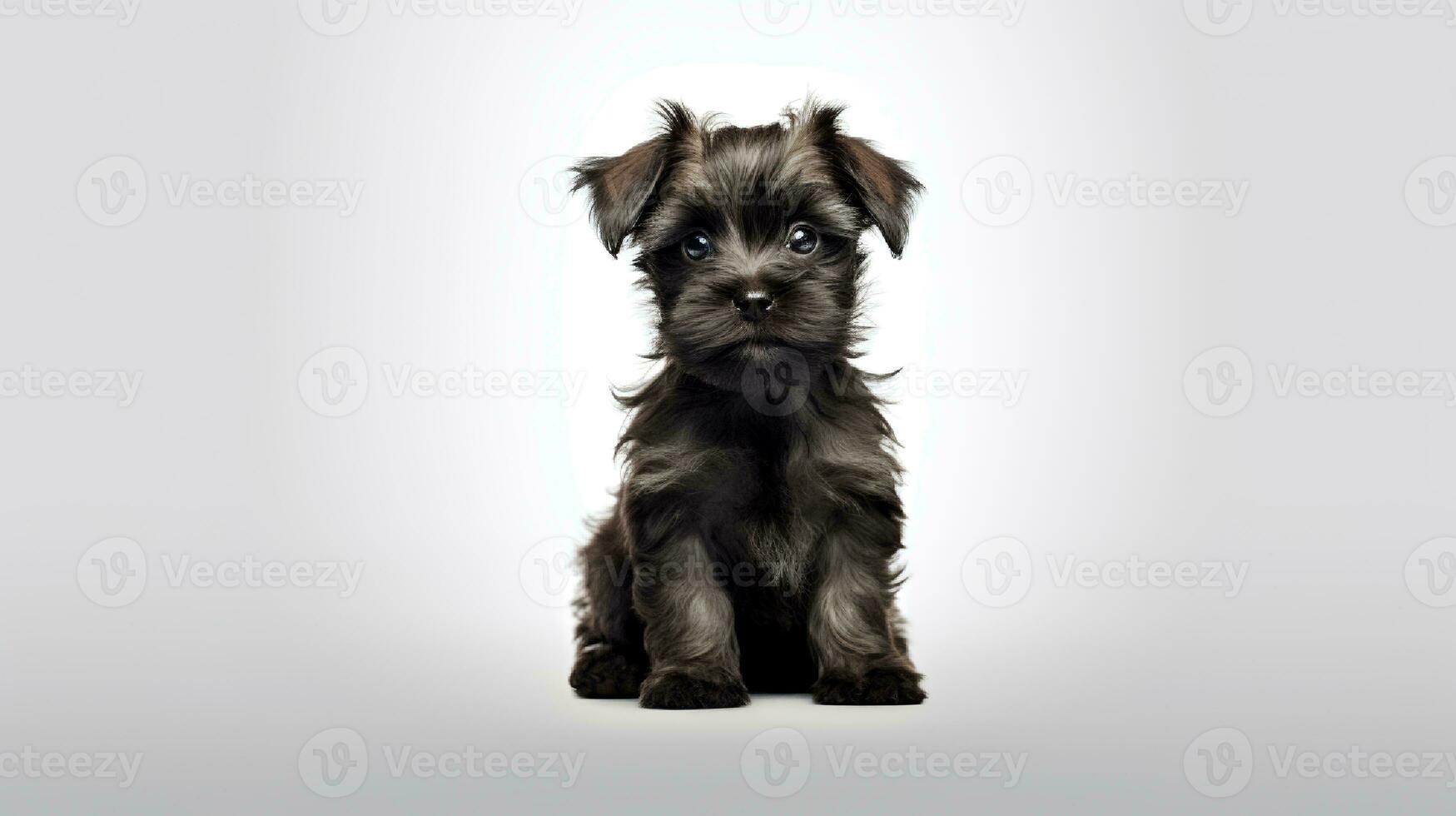 Photo of a Affenpinscher dog on white background. Generative AI