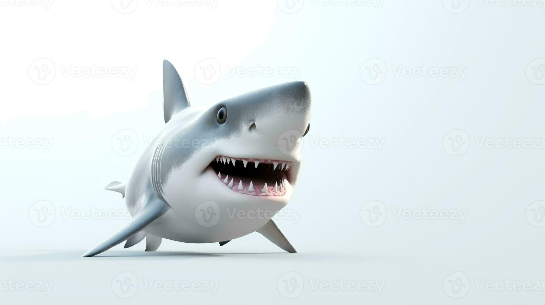 Photo of a shark on white background. Generative AI