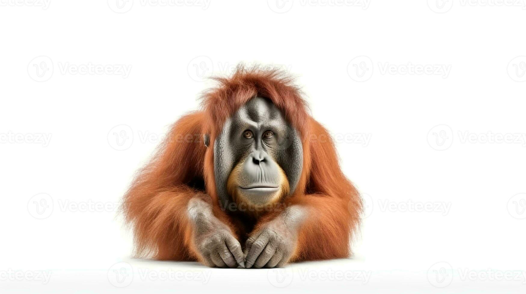 Photo of a orangutan on white background