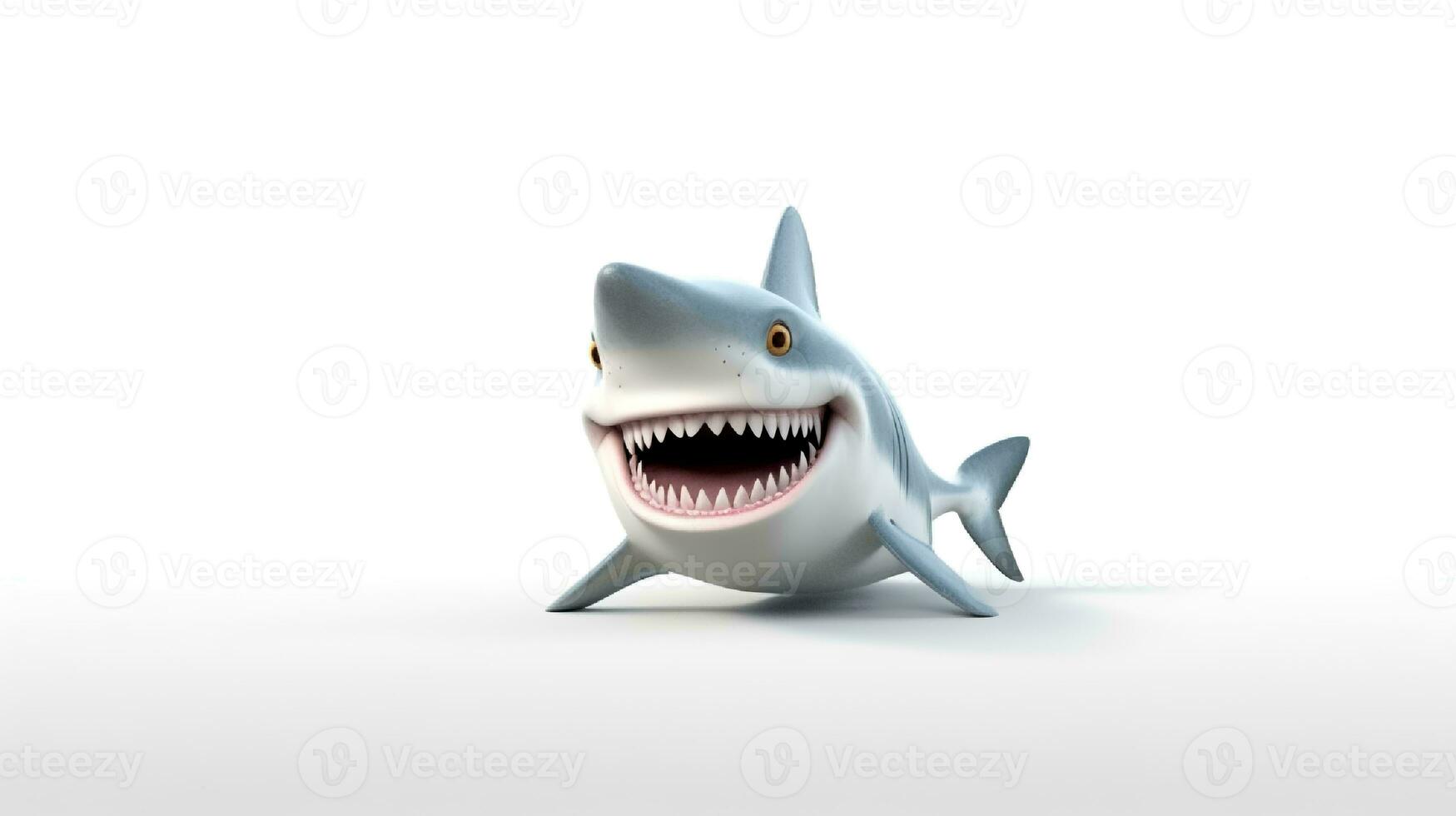 Photo of a shark on white background. Generative AI