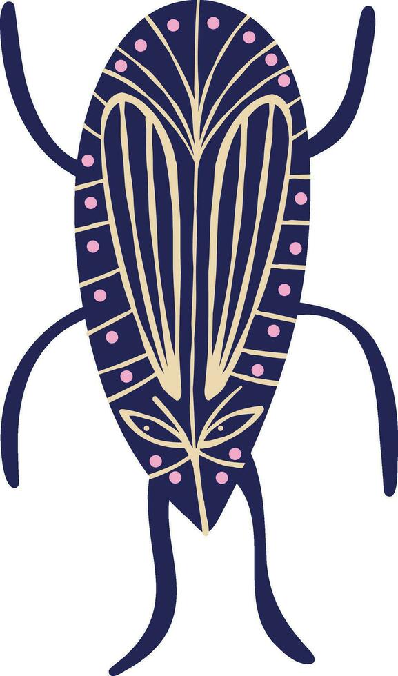 creepy spider with ethical tribal ornaments . Illustration in a modern childish hand-drawn style vector