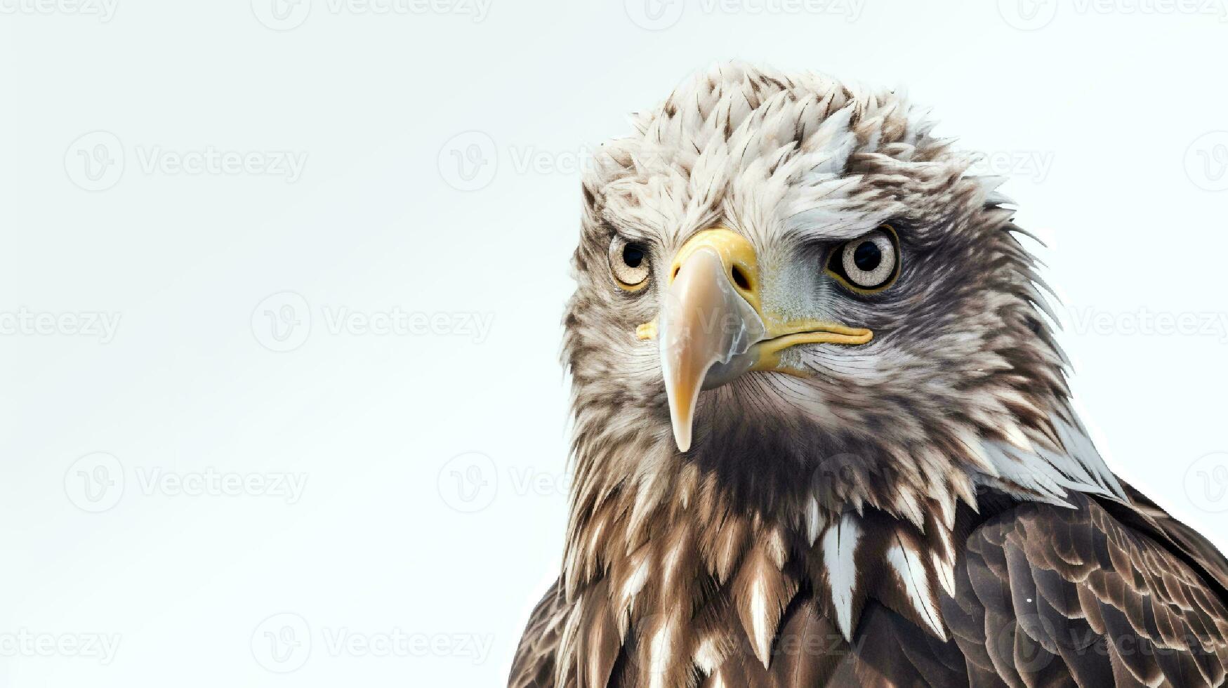 Photo of a Bald Eagle on white background. Generative AI