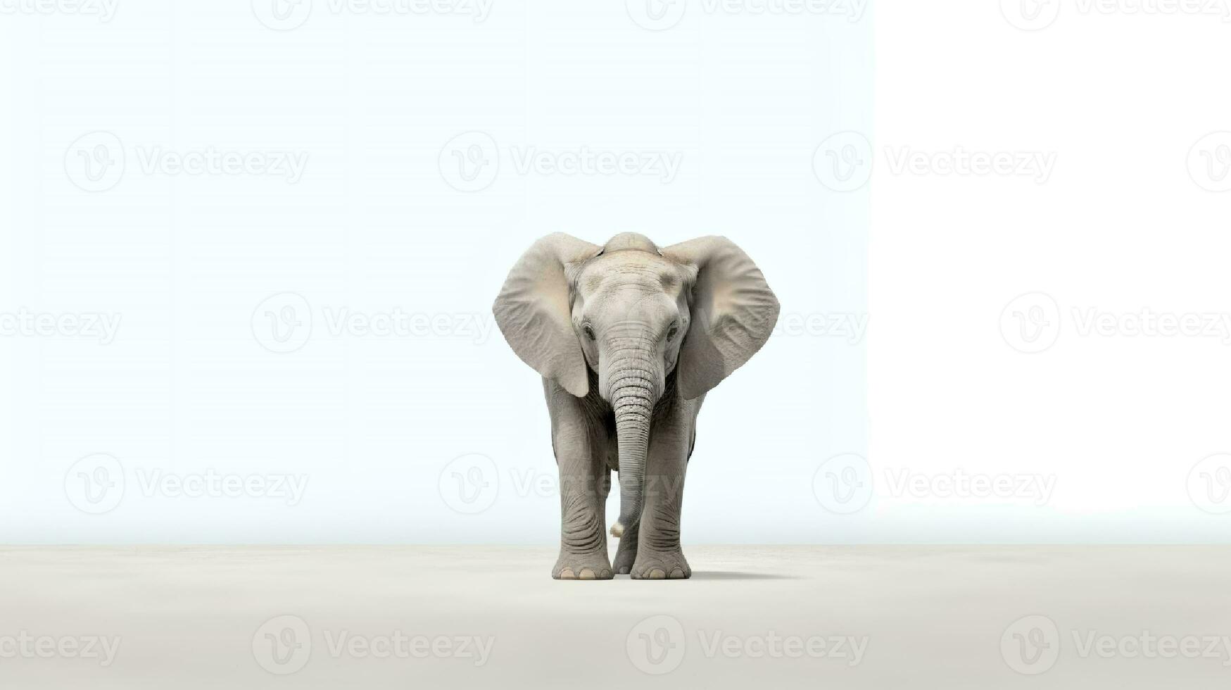 Photo of a elephant on white background. Generative AI