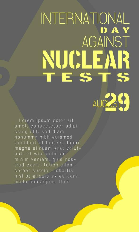 International Day Against Nuclear Tests Template with copy space area vector