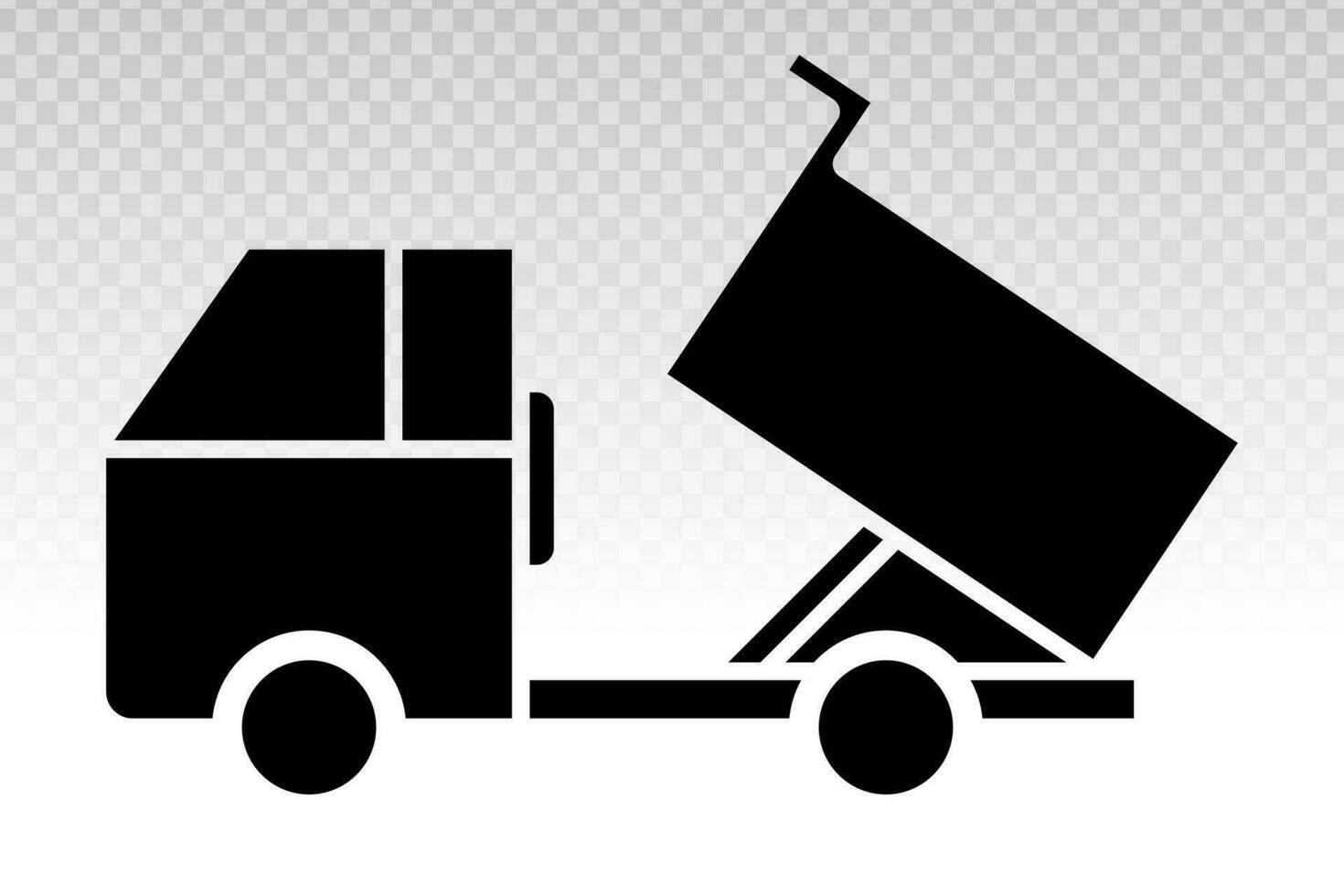 silhouette dump truck - heavy equipment vehicles flat icon for apps or website vector