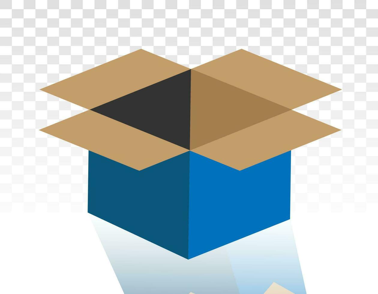 open shipping box or cardboard unboxing vector