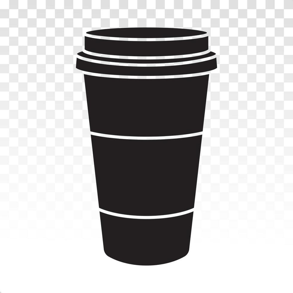 Disposable coffee paper cup flat icon for apps and websites vector