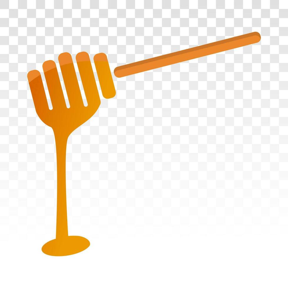 Honey dipper stick icon with dripping honey with color for apps and websites vector