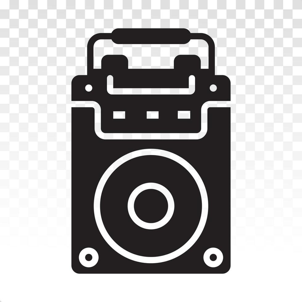 Portable speaker active flat icon for apps or websites vector