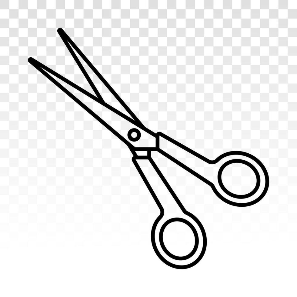 tijeras o peluquería cortar con tijeras línea Arte icono para aplicaciones o sitios web vector