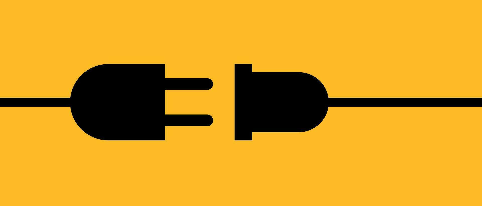 Yellow background and electrical outlets vector