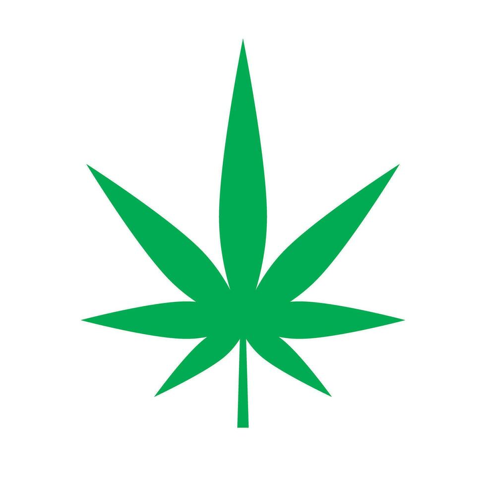 Flat design cannabis leaf icon. Vector. vector