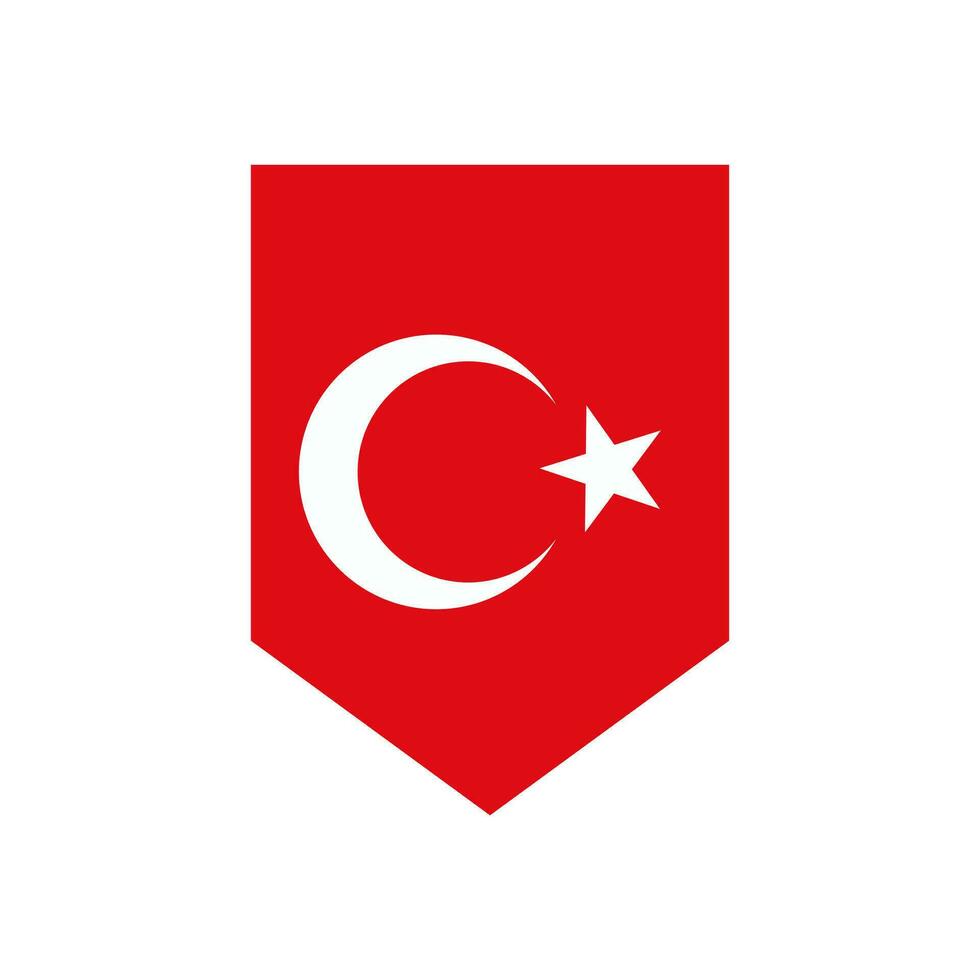 Decorative icon of Turkish flag. Vector. vector