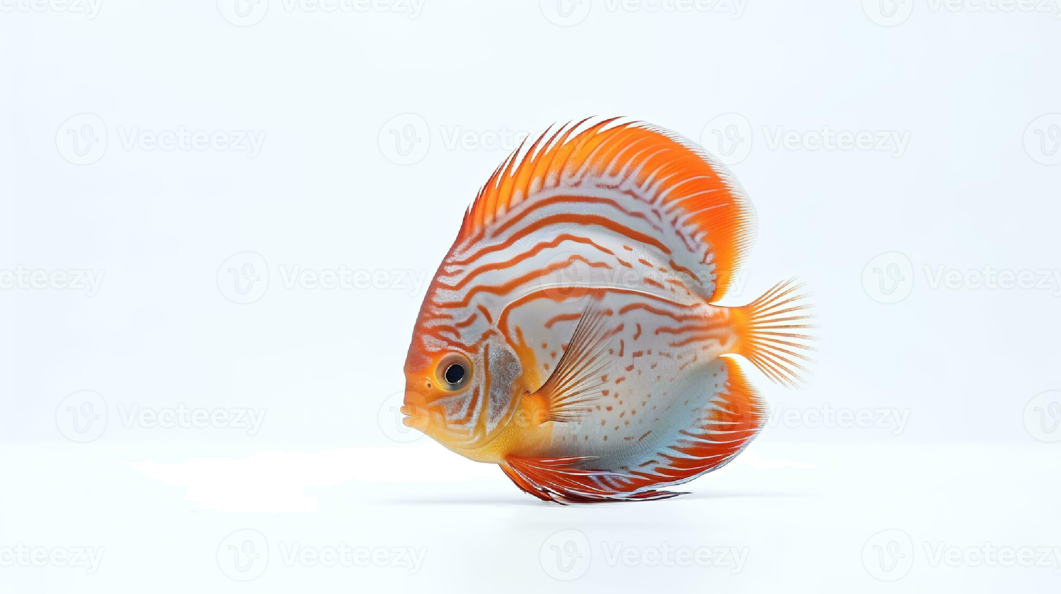 Photo of a discus fish on white background. Generative AI 26740666
