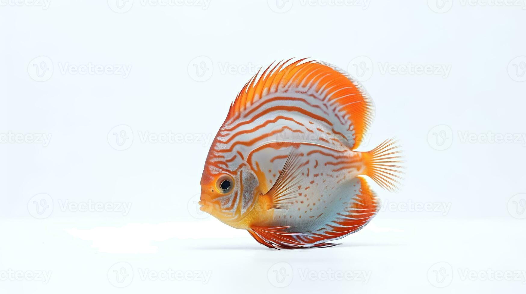 Photo of a discus fish on white background. Generative AI