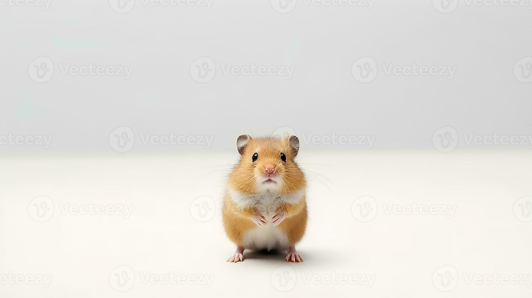 Photo of a dwarf hamster on white background. Generative AI