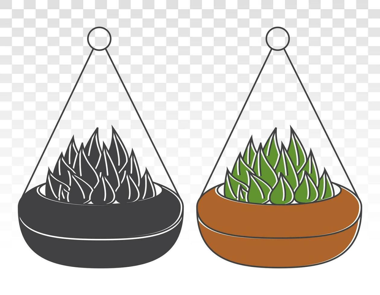 colgando haworthia cooper decorativo plantas plano icono para aplicaciones y sitios web vector