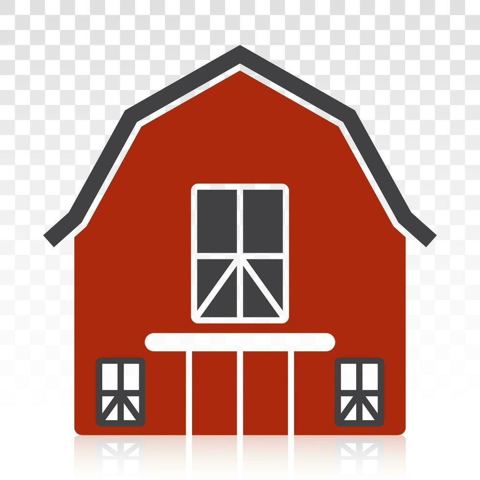 Barn or farmhouse flat color icon for apps or websites vector