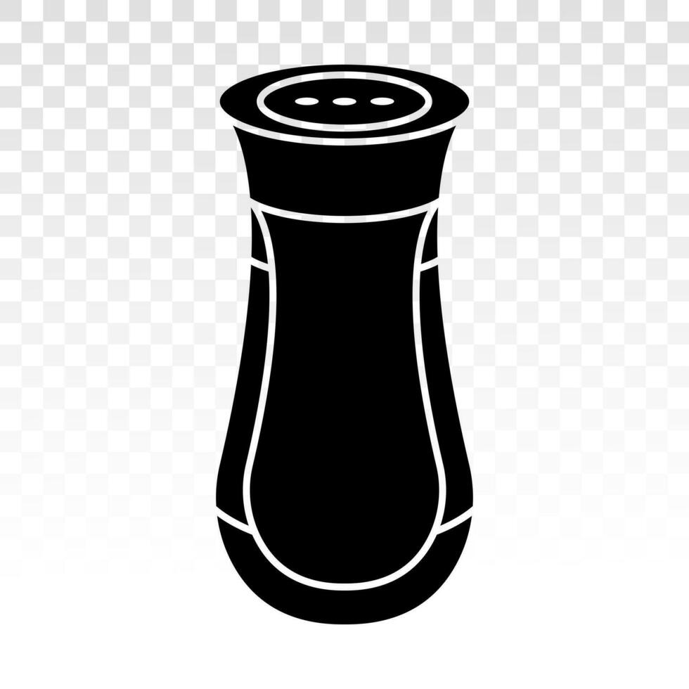 Salt shaker or pepper shaker bottle flat icon for apps and websites vector