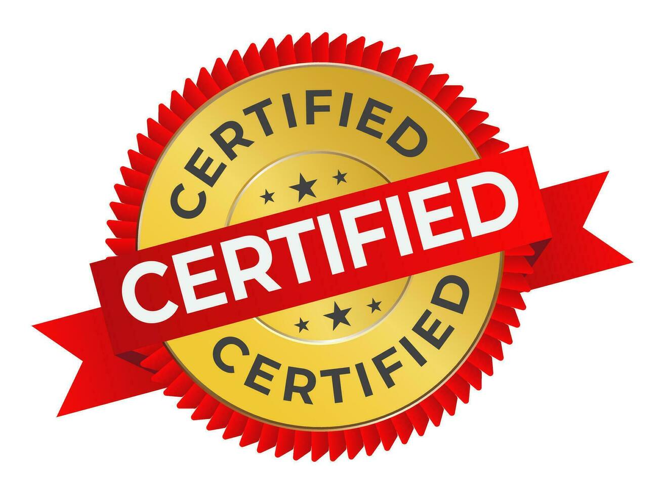 certification seal or certified stamp label flat icons for apps or website vector