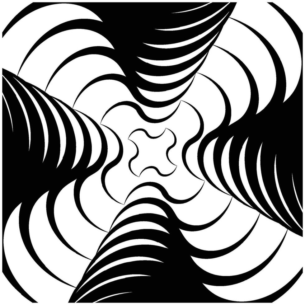 Hypnotic, geometric, repeated pattern vector