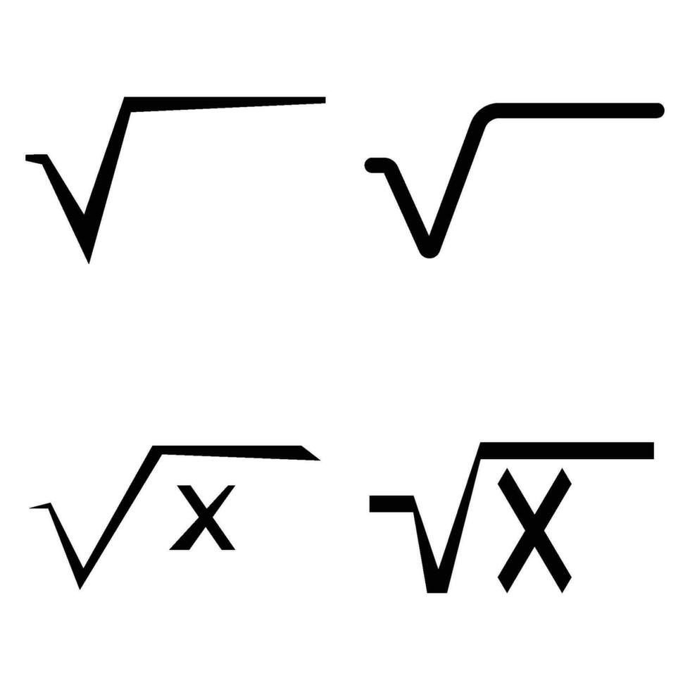 matemáticas raíz icono vector