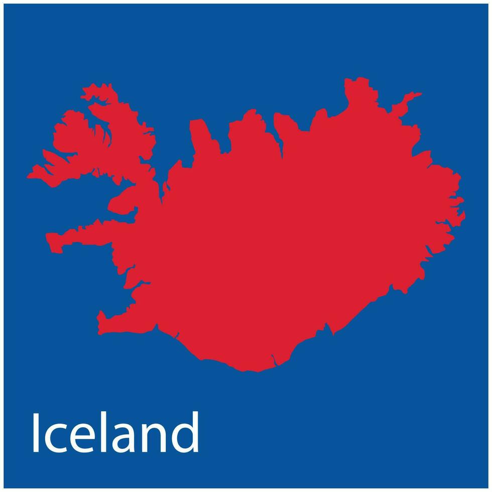 Islandia mapa icono vector