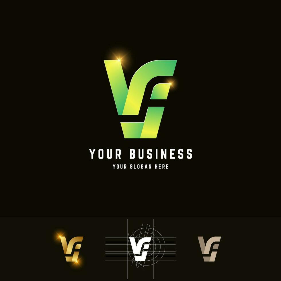 Letter Vj or Nj monogram logo with grid method design vector