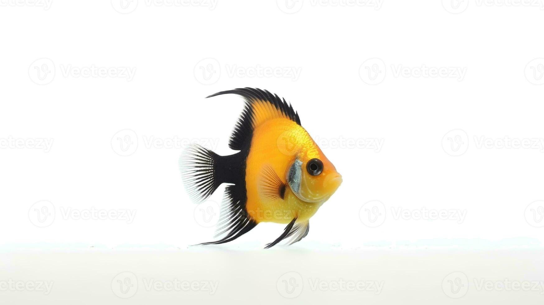 Photo of a angelfish on white background. Generative AI