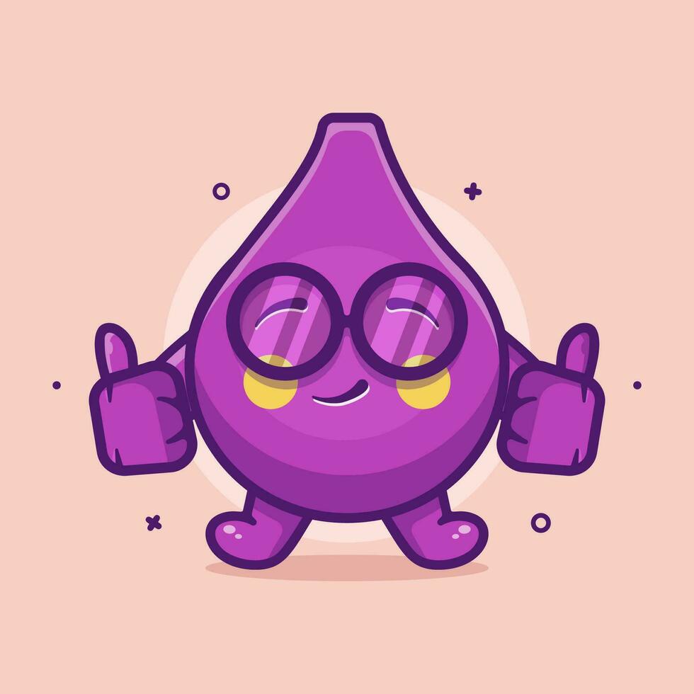 funny fig fruit character mascot with thumb up hand gesture isolated cartoon in flat style design vector