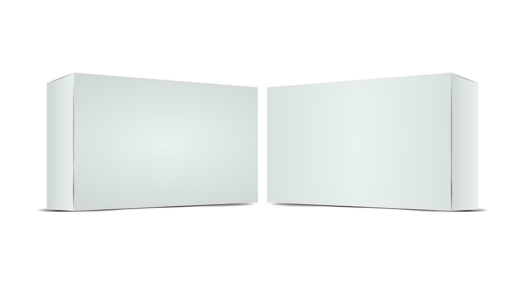 Realistic white empty cardboard package box template. Cardboard boxes with shadows for branding your products. vector