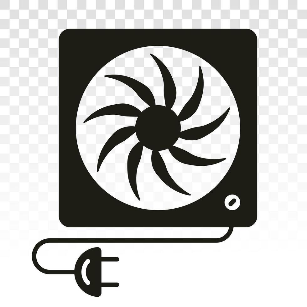 Box fan or desk fan with power plugs vector