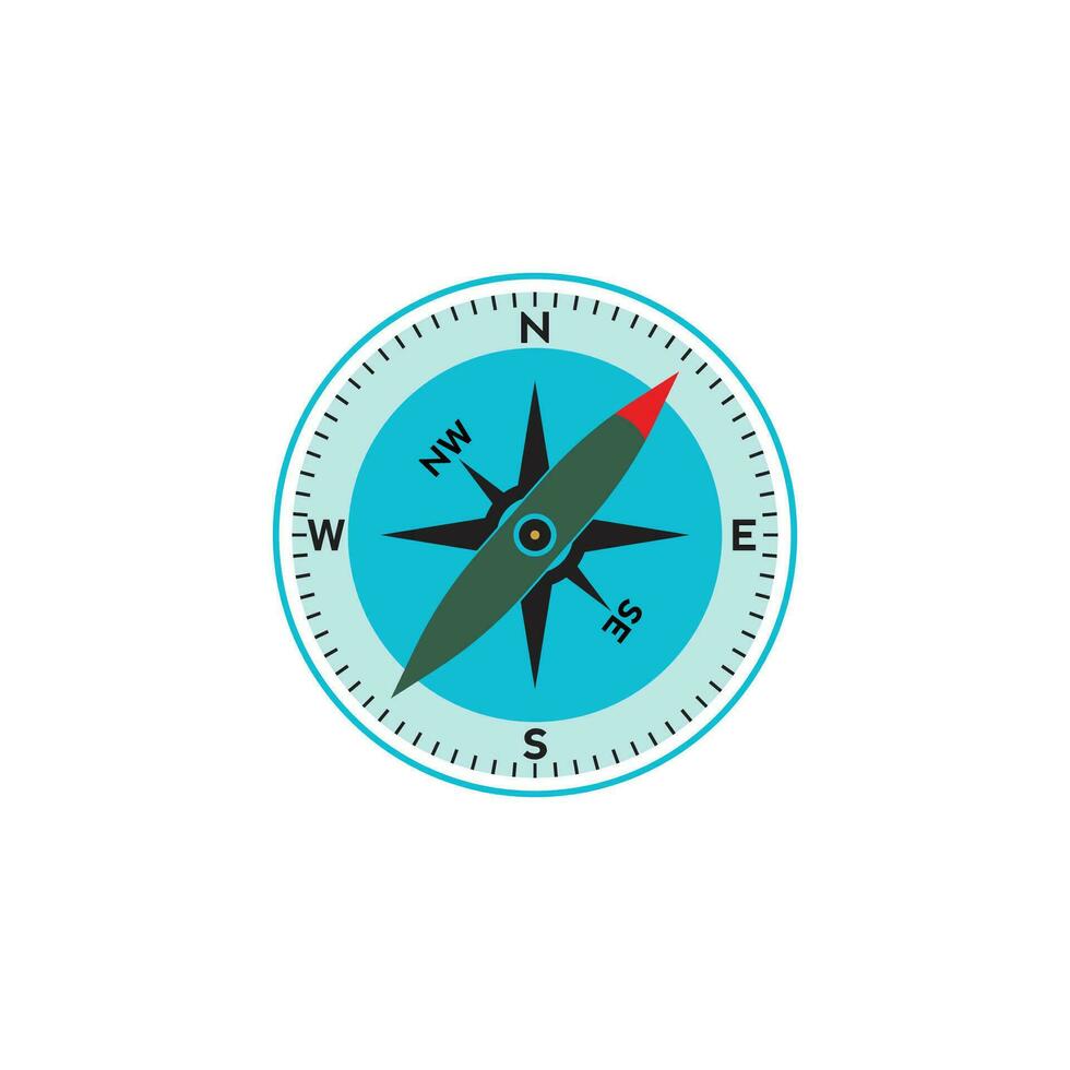 Compass logo design. pointer north, south, east, west, compass symbol. direction sign. vector element illustration.