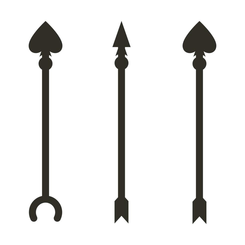 3 arrow bows archery flat icon for apps and websites vector