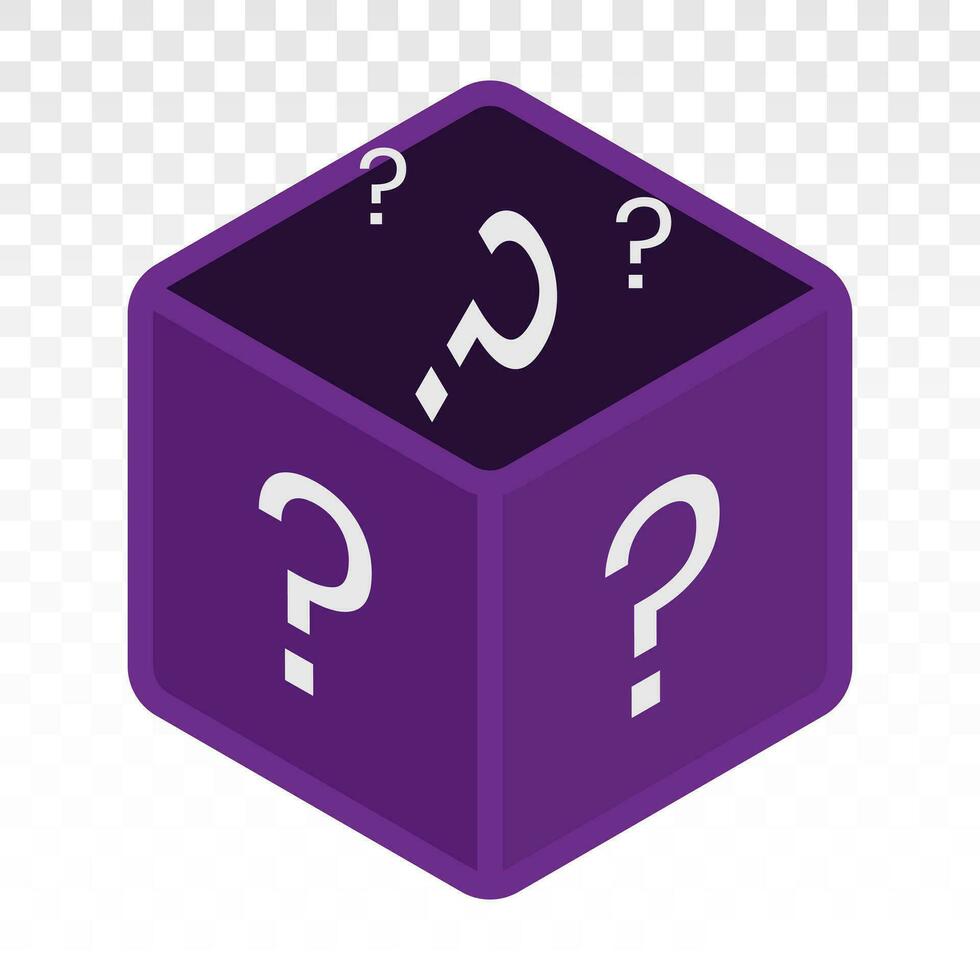 Mystery box or random loot box and gift box with line art vector icon for games and apps