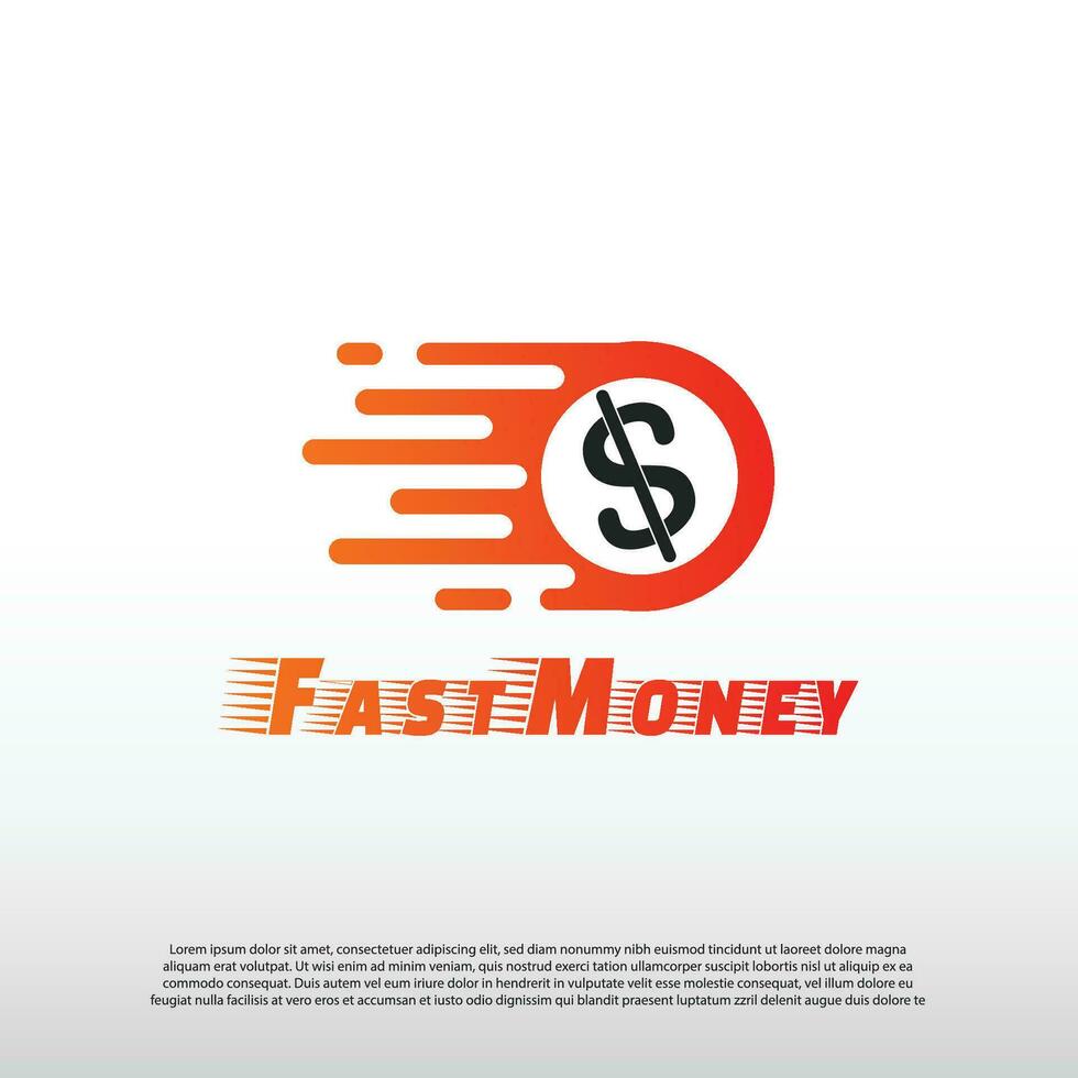 fast money logo concept, financial icon, dollar sign, illustration element-vector vector