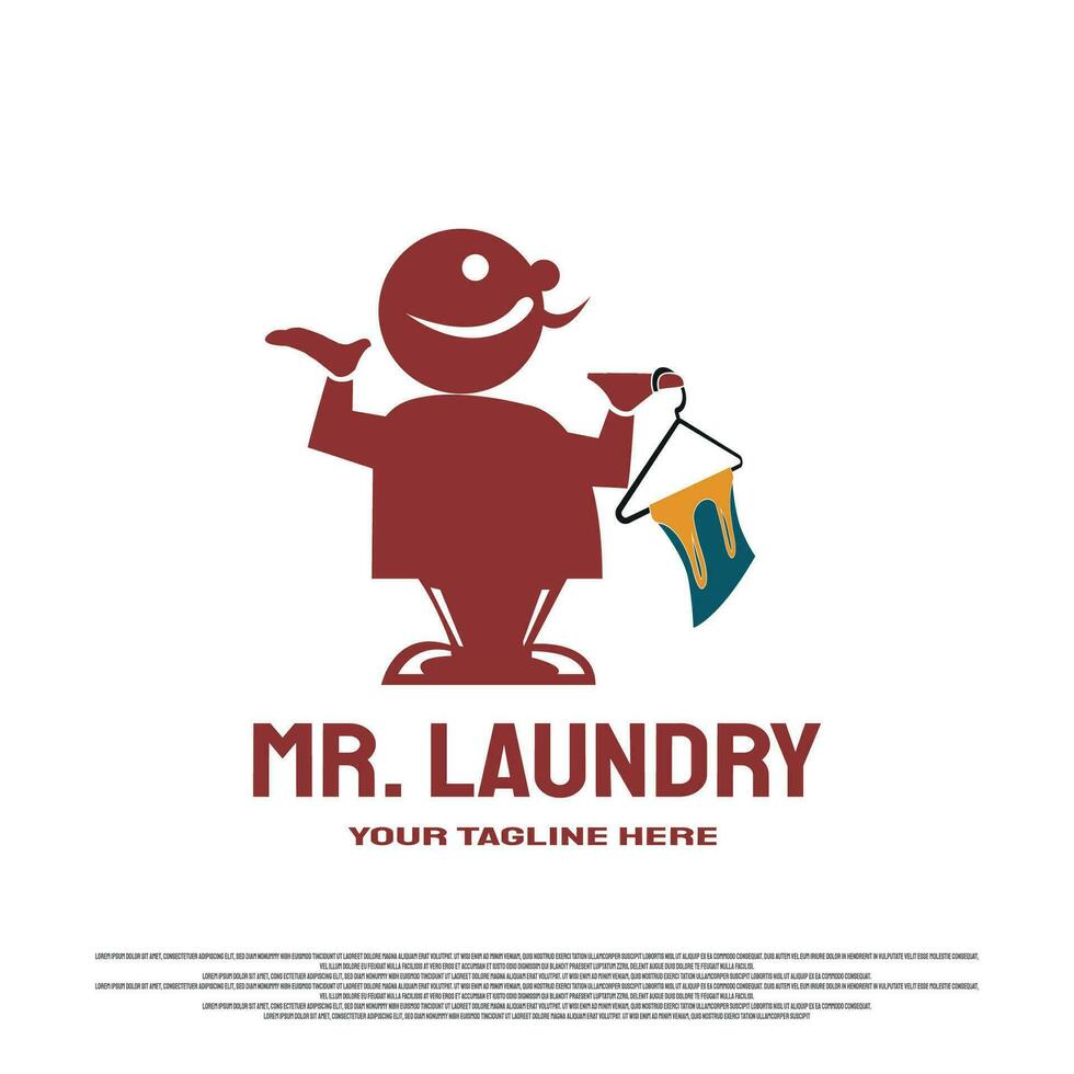 service Laundry logo with clothes wash and gear concept. illustration element vector
