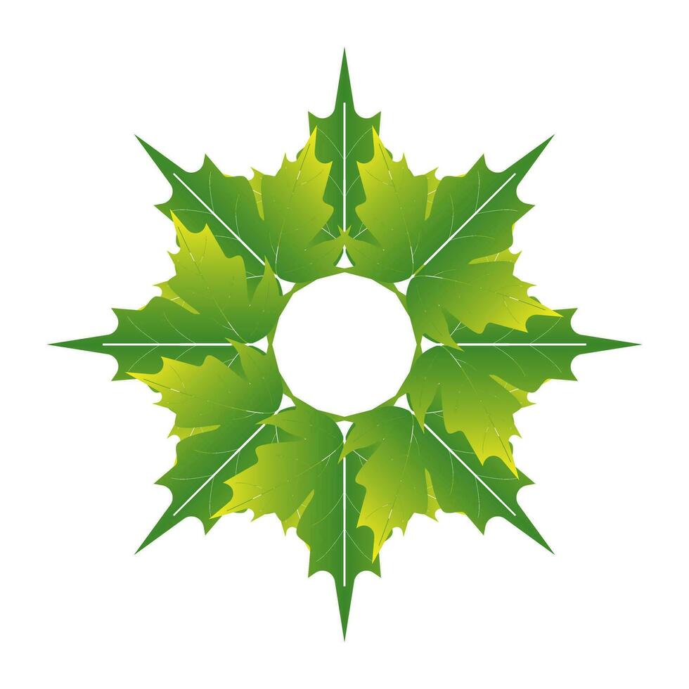 green leaf icon for the application or website vector