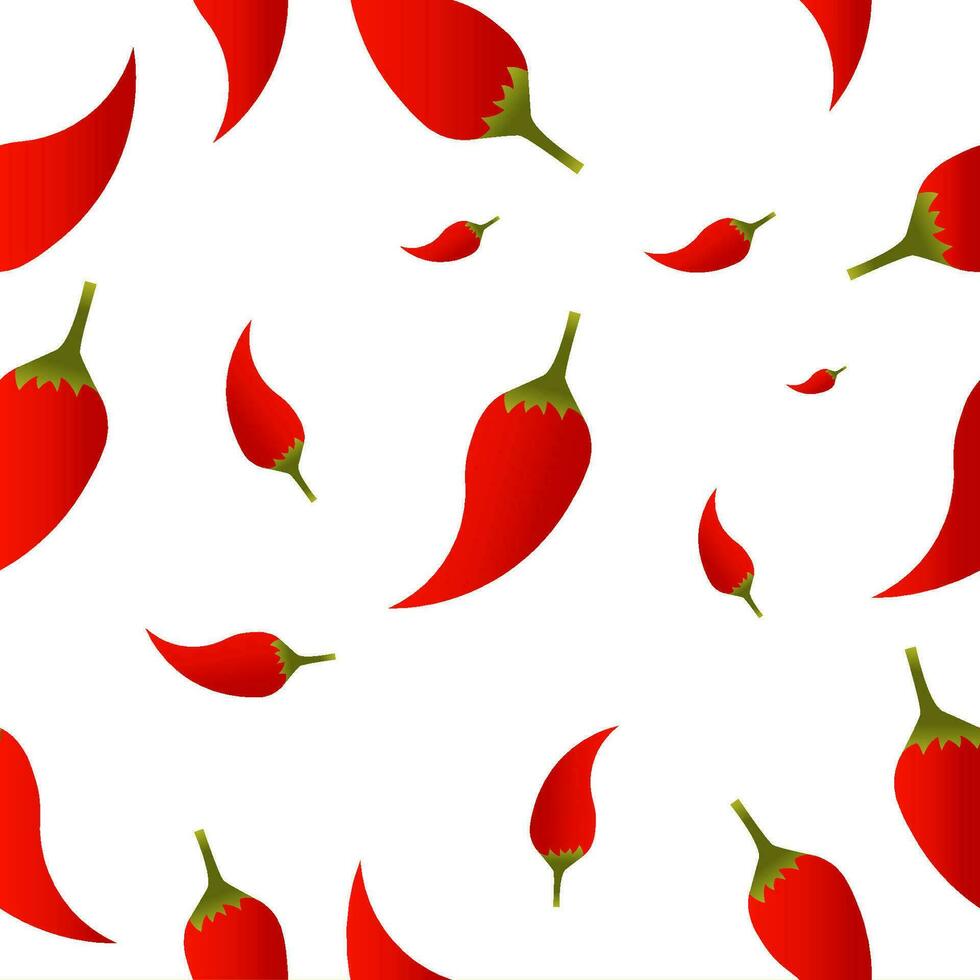 flat vector spicy chilli seamless pattern