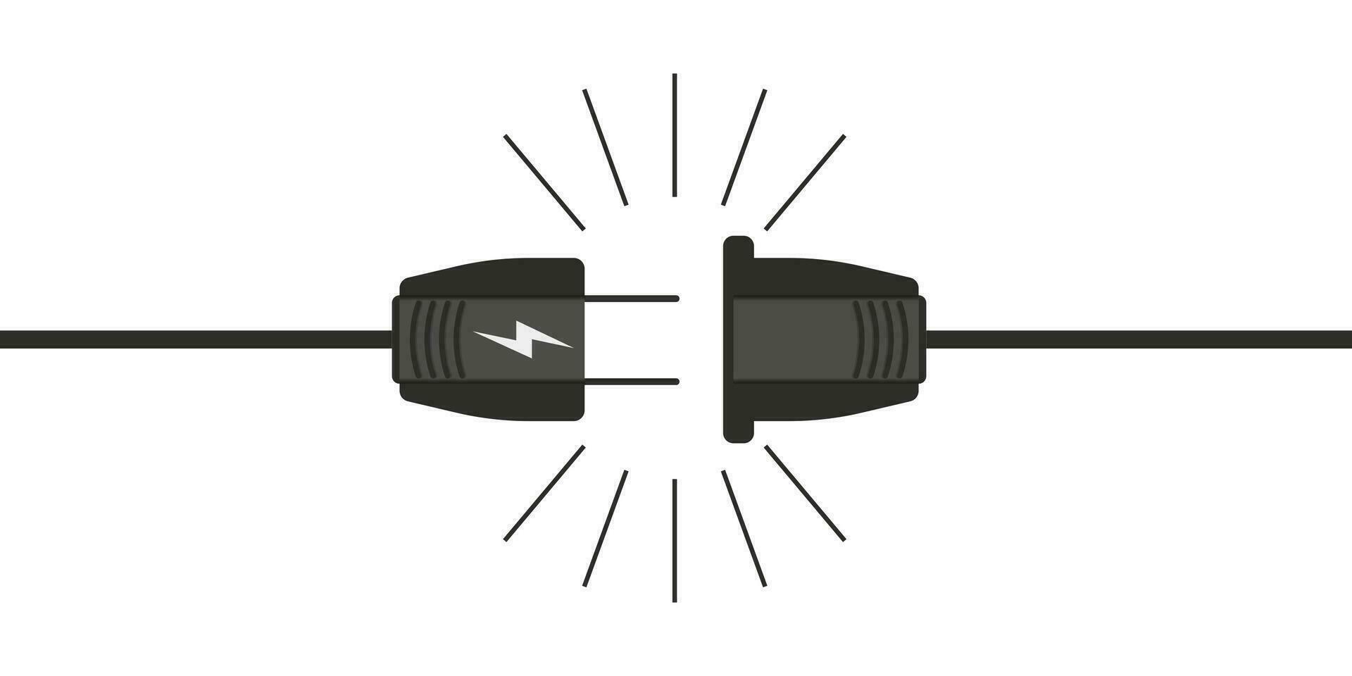 Electric plug icon in vector shape on a white background